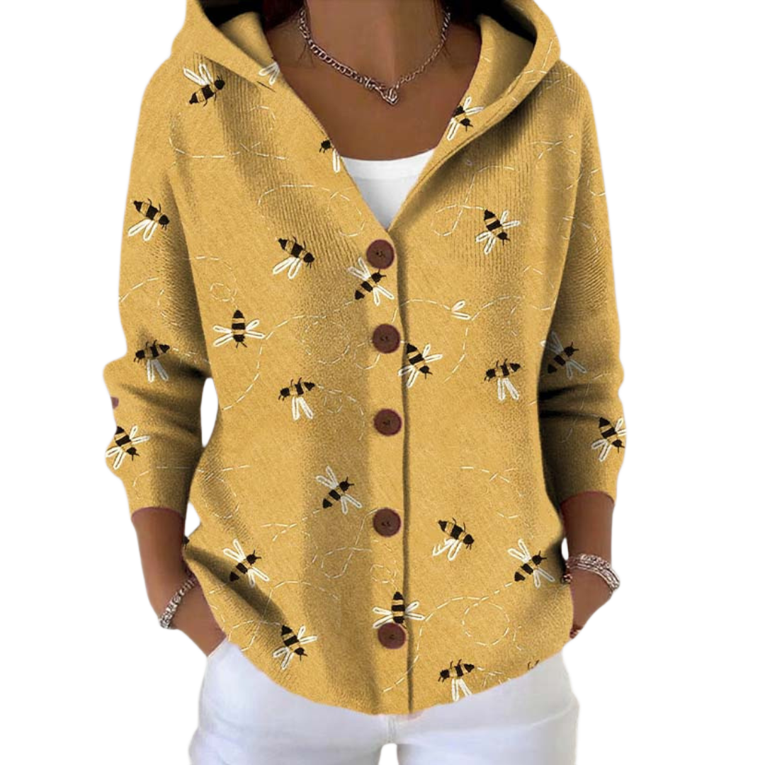 Strickjacke mit Kapuze in bequemem Schnitt – Produktansicht 1