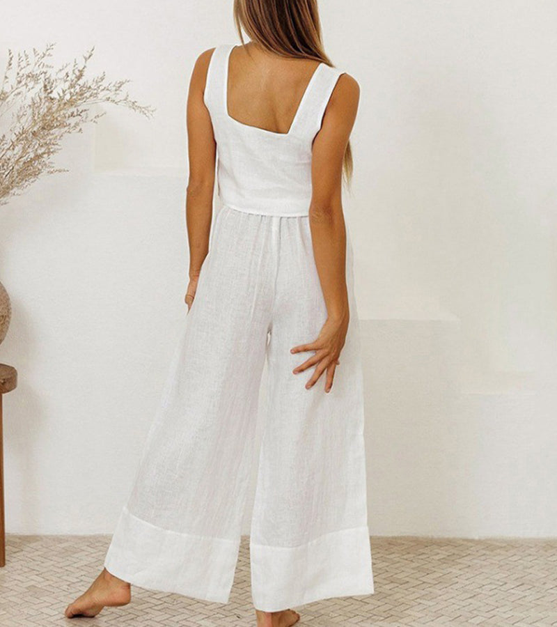 Minimalistisches Set aus Top und Schlaghose – Produktansicht 5