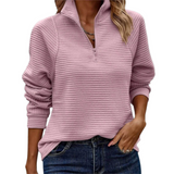 Gerippter Half-Zip-Pullover – Produktansicht 1