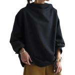 Schwarzes Sweatshirt mit elegantem Stehkragen – Produktansicht 1