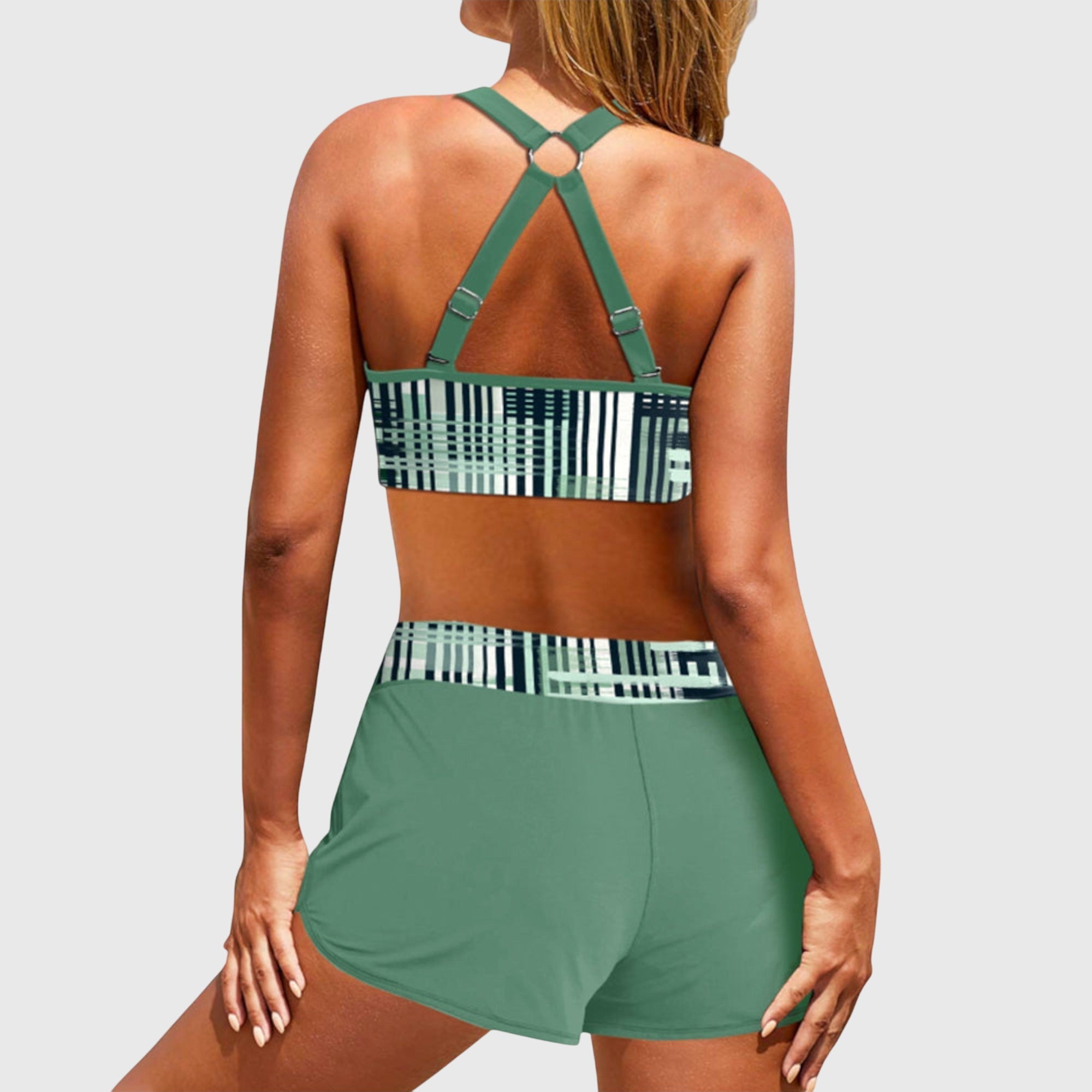 Bequemer hochtaillierter Rippbikini – Produktansicht 3