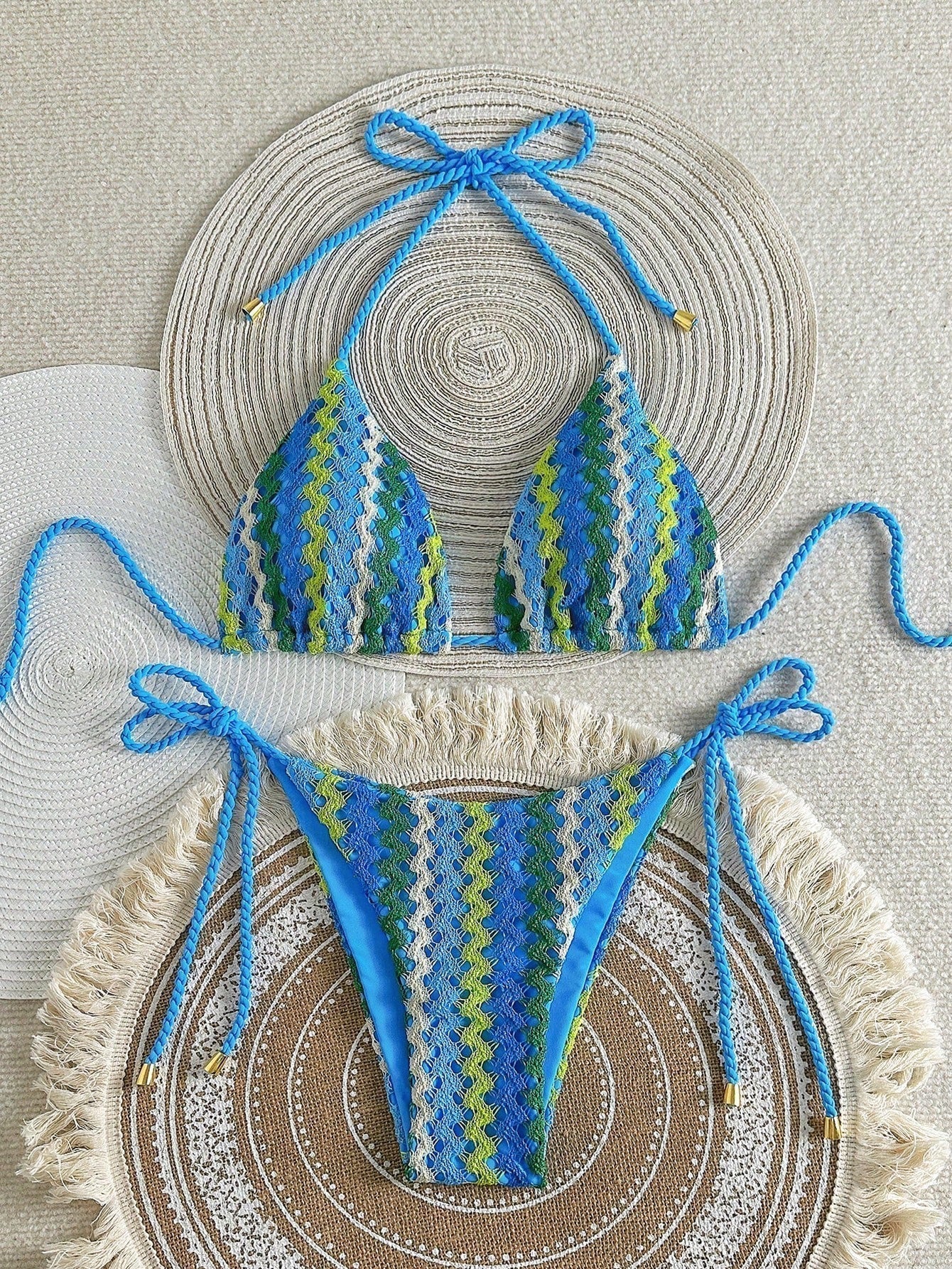 Grace | Bequemer Häkeloptik-Bikini mit Dreieck-Top