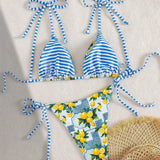 Bequemer Bikini mit Zitronenprint – Produktansicht 6