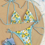 Bequemer Bikini mit Zitronenprint – Produktansicht 2