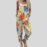 Farbenfrohe Latzhose mit Blumenprint – Produktansicht 1