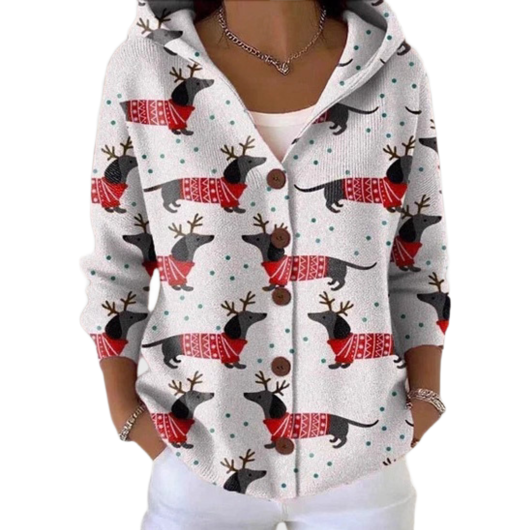 Bequemer Strickcardigan mit Kapuze – Produktansicht 1
