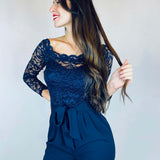 Eleganter Jumpsuit mit Spitzenärmeln – Produktansicht 7