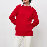 Unifarbener Grobstrick-Pullover in bequemer Passform – Produktansicht 4