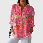 Bunte Druckbluse mit floralem Dessin – Produktansicht 1