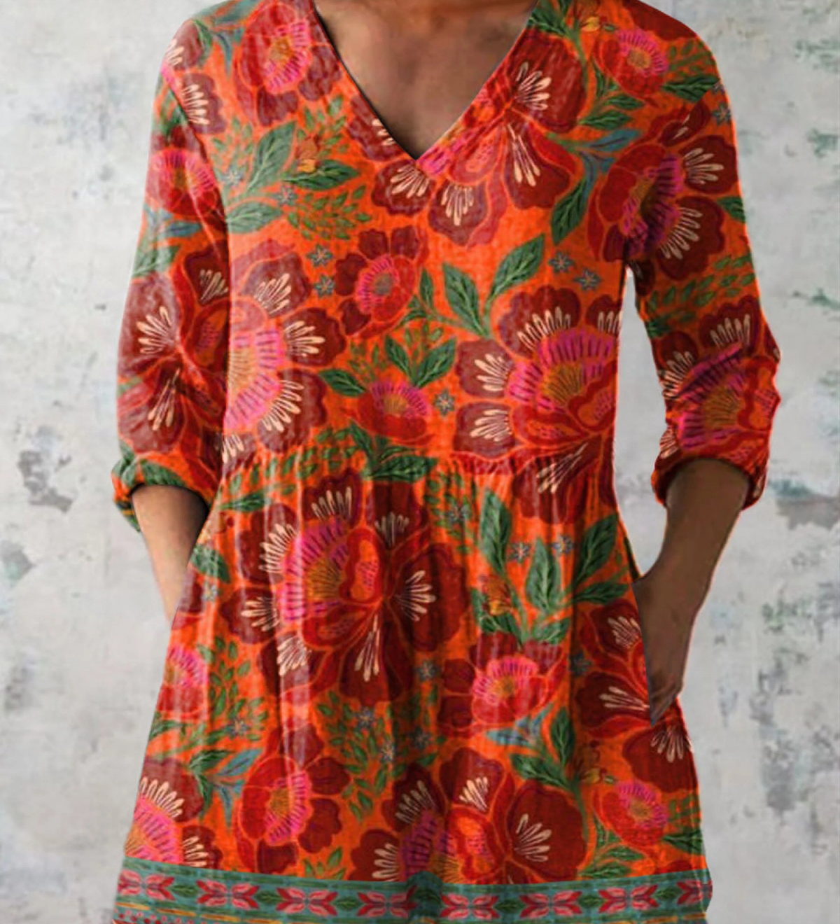 Lange Bluse mit auffälligem Muster – Produktansicht 2