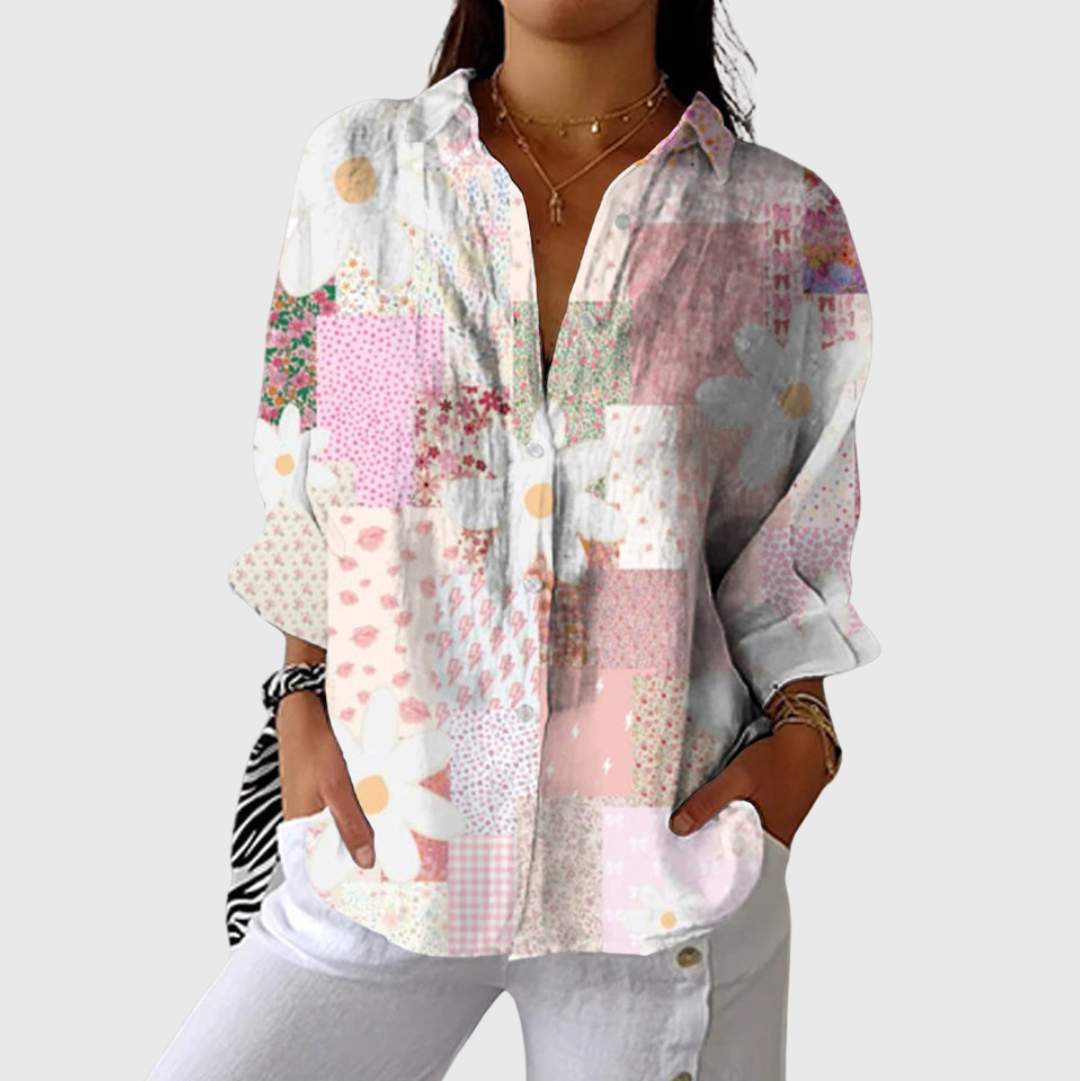 Farbenfrohe Bluse aus leichtem Material – Produktansicht 1