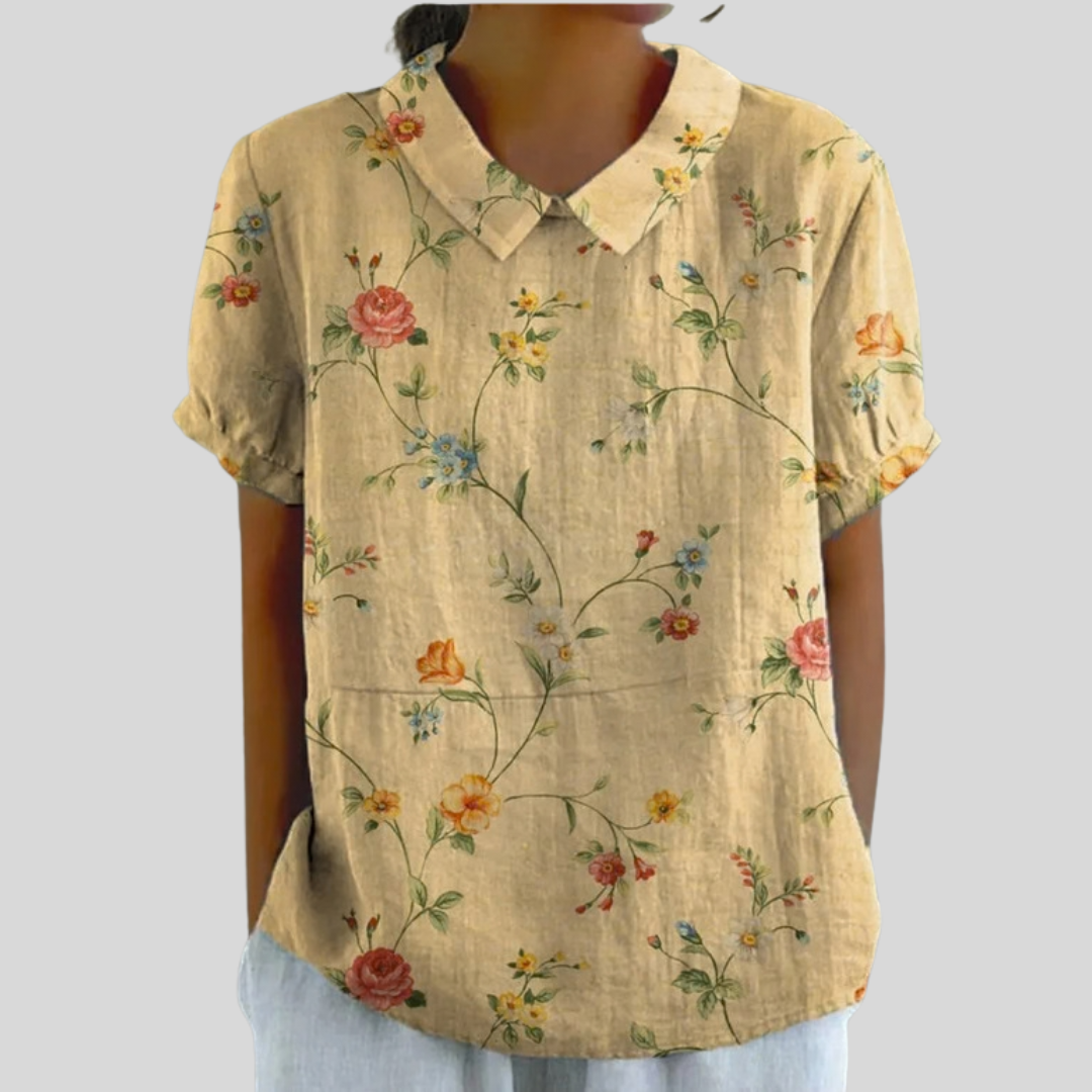 Blumiges Top mit angenehm weiter Passform – Produktansicht 1
