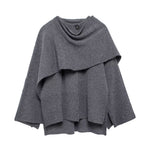 Asymmetrischer Oversize-Strickmantel – Produktansicht 7