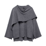 Asymmetrischer Oversize-Strickmantel – Produktansicht 7