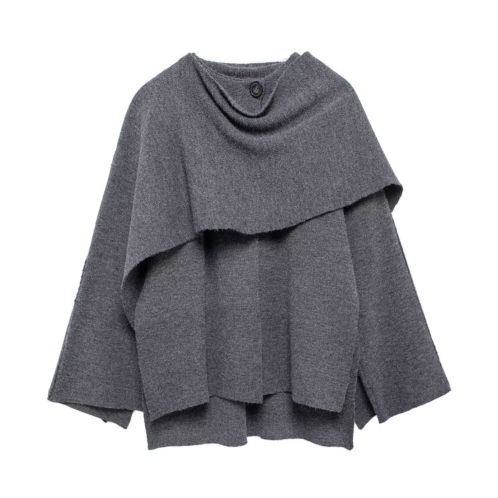 Asymmetrischer Oversize-Strickmantel – Produktansicht 7