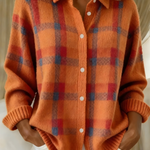 Weicher Cardigan mit elegantem Karomuster – Produktansicht 2