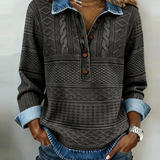 Hemd mit Denim-Effekt und Stricktextur – Produktansicht 3