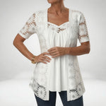 Bluse mit Spitze und quadratischem Ausschnitt – Produktansicht 13
