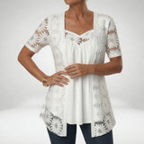 Bluse mit Spitze und quadratischem Ausschnitt – Produktansicht 13
