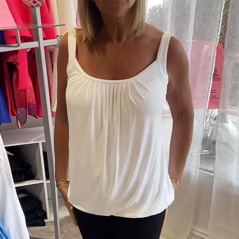 Ärmelloses Shirt mit Raffung – Produktansicht 2