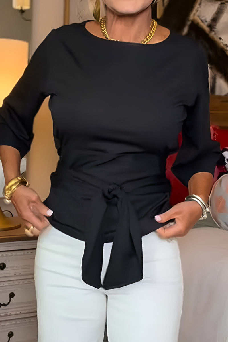 Taillierte Bluse mit verstellbarem Bund – Produktansicht 3