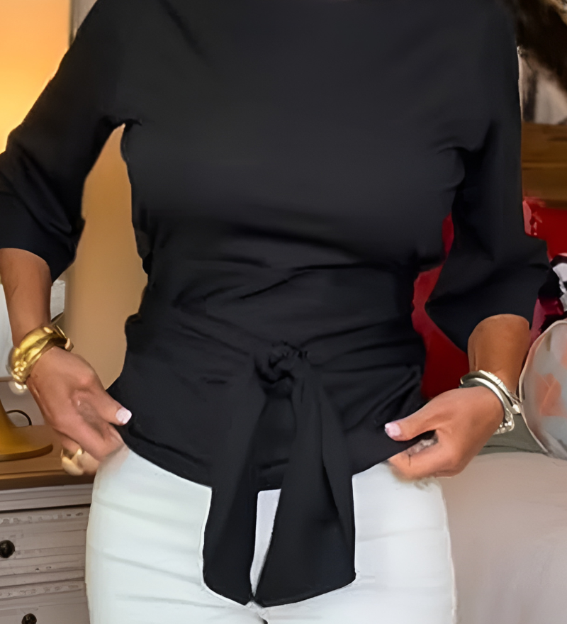 Taillierte Bluse mit verstellbarem Bund – Produktansicht 3