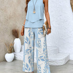 Elegantes Set aus Oberteil und Hose in ärmelloser Form – Produktansicht 1