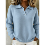 Lässiger Strickpullover mit klassischem Polokragen – Produktansicht 3