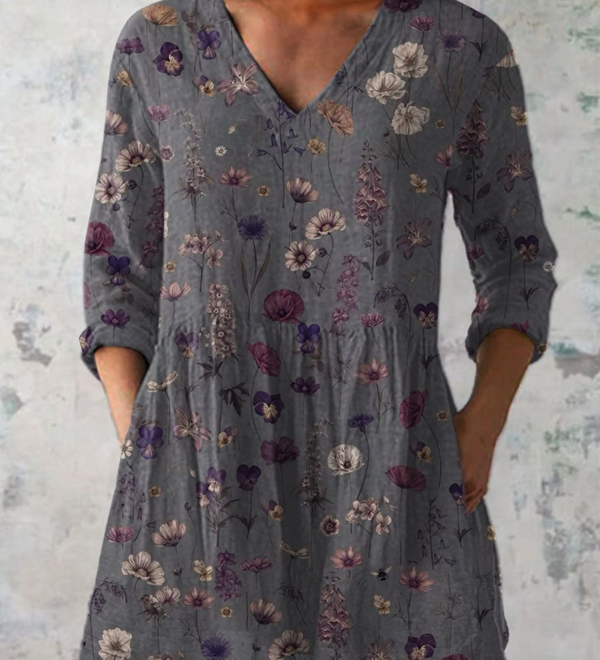Weit fallende Longbluse mit auffälligem Dessin – Produktansicht 2