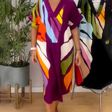 Bequemes Kleid mit abstraktem Muster – Produktansicht 8