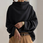 Schwarzes Sweatshirt mit elegantem Stehkragen – Produktansicht 7