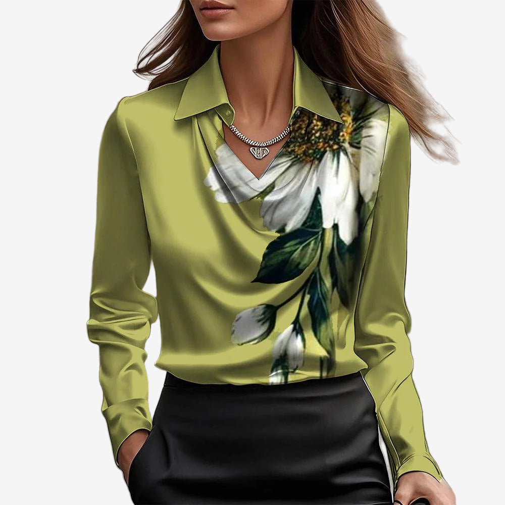Drapierte Bluse mit Schalkragen – Produktansicht 7