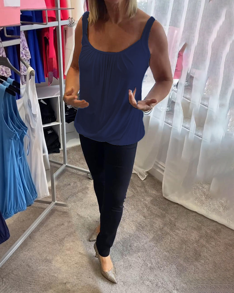 Ärmelloses Shirt mit Raffung – Produktansicht 12