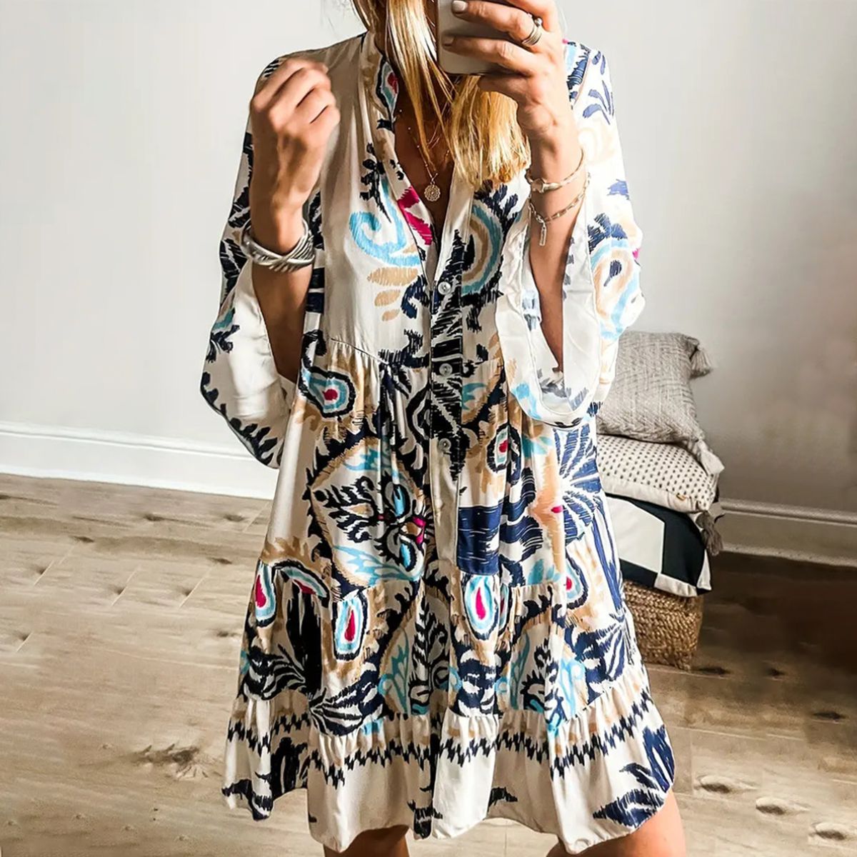 Bequemes Boho-Tunikakleid – Produktansicht 1