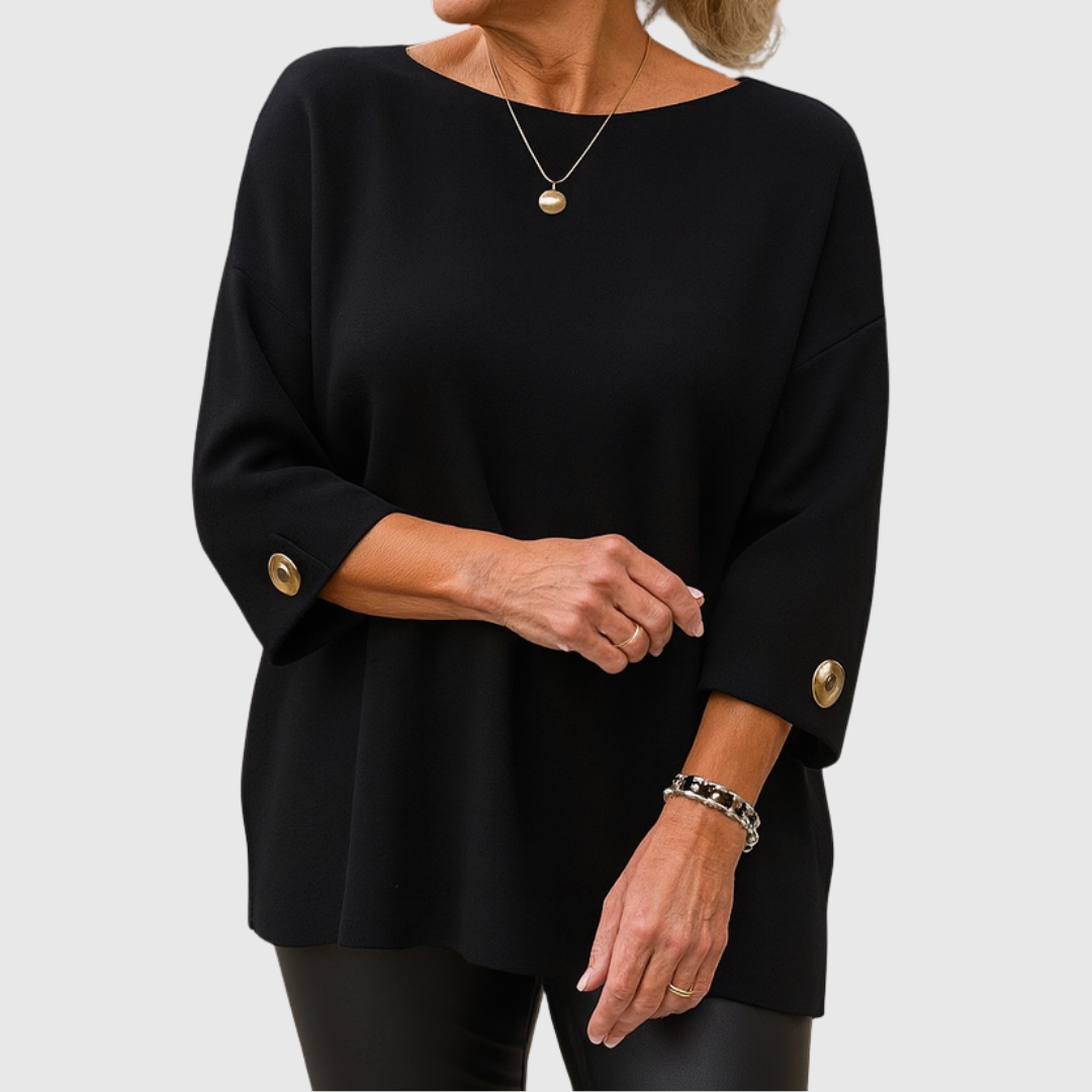 Weicher Pullover mit Halbarm und Rundhalsausschnitt – Produktansicht 3