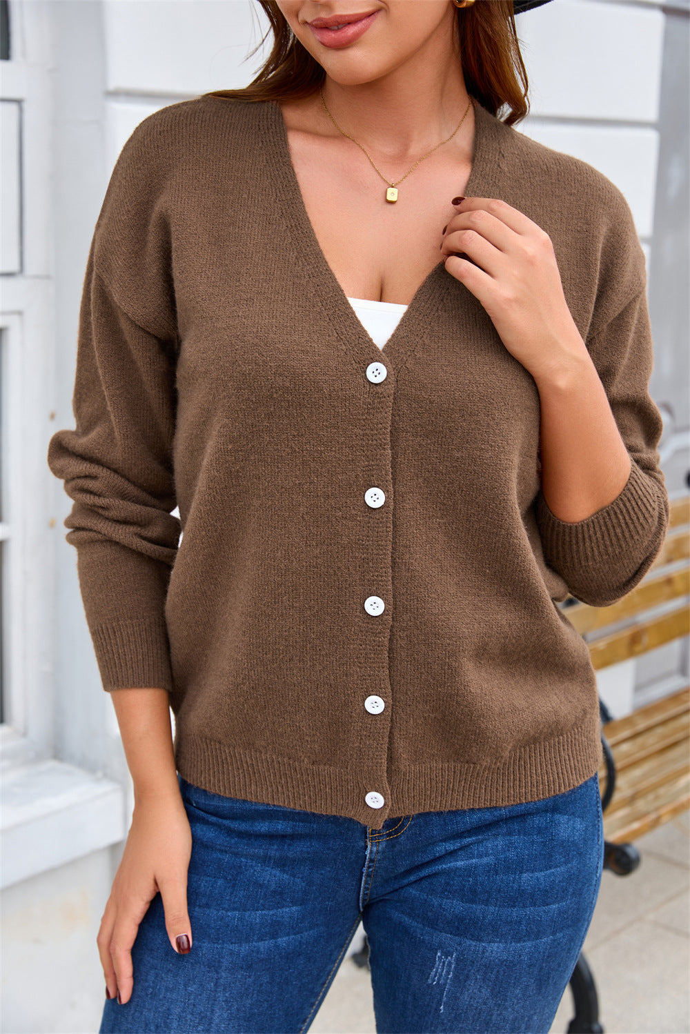 Geknöpfte Strickjacke aus weicher Maschenware – Produktansicht 6
