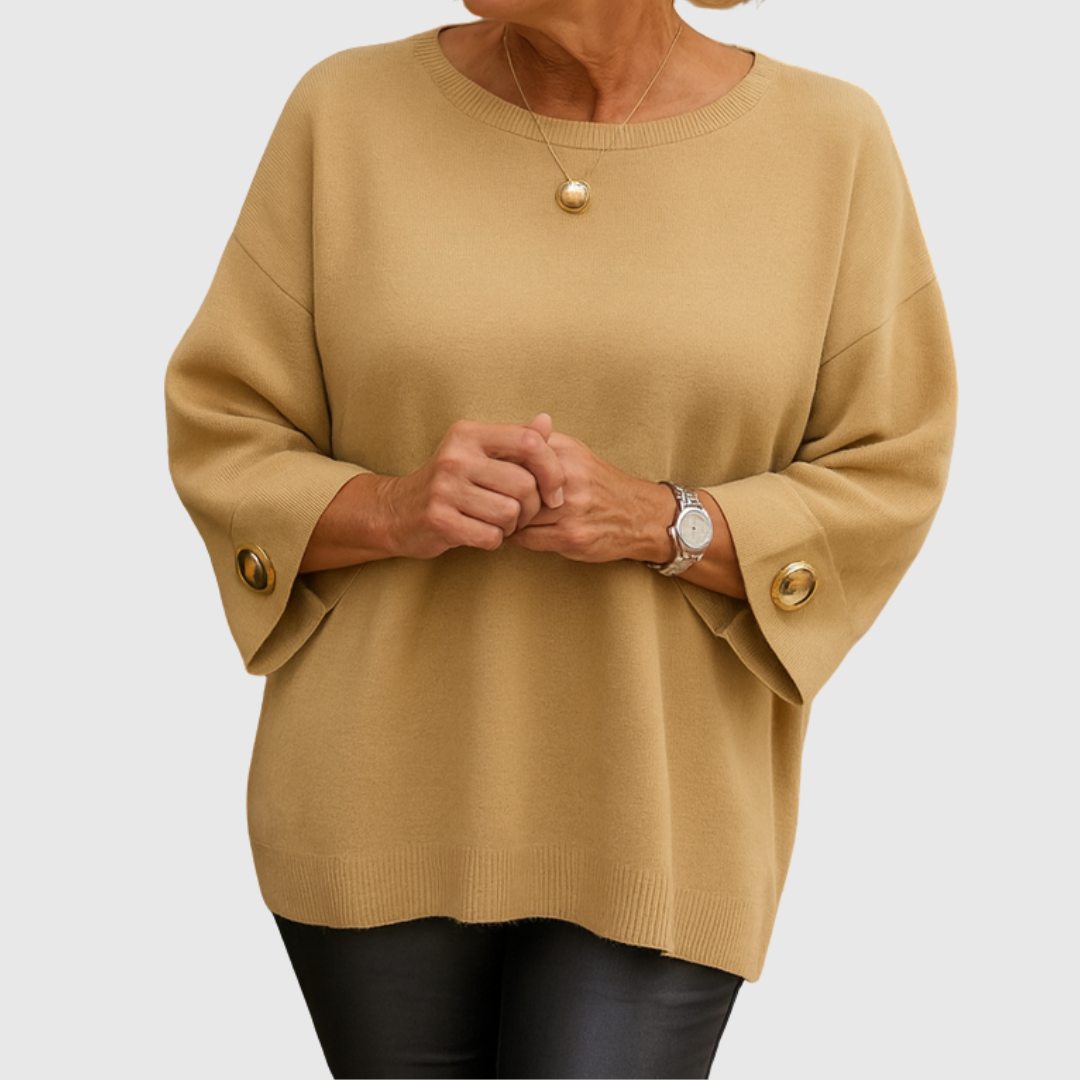 Weicher Pullover mit Halbarm und Rundhalsausschnitt – Produktansicht 4