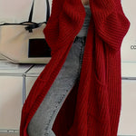 Offener Oversize-Cardigan aus langem Kuschelstrick – Produktansicht 5