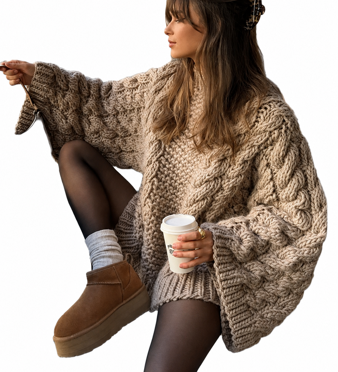 Warmer Strickpullover aus dicker Maschenware – Produktansicht 1