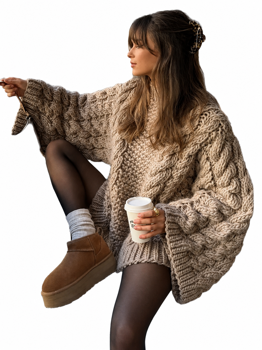 Warmer Strickpullover aus dicker Maschenware – Produktansicht 1
