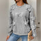 Graues Sweatshirt mit aufgesetztem Schleifendetail – Produktansicht 2