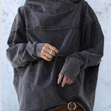 Kapuzensweatshirt in verwaschener Denim-Optik – Produktansicht 2