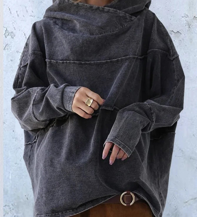 Kapuzensweatshirt in verwaschener Denim-Optik – Produktansicht 2