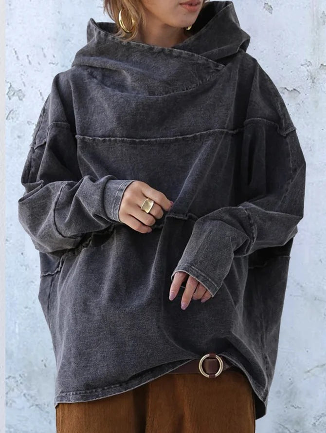 Kapuzensweatshirt in verwaschener Denim-Optik – Produktansicht 2