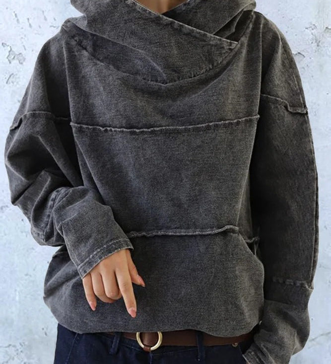Kapuzensweatshirt in verwaschener Denim-Optik – Produktansicht 5