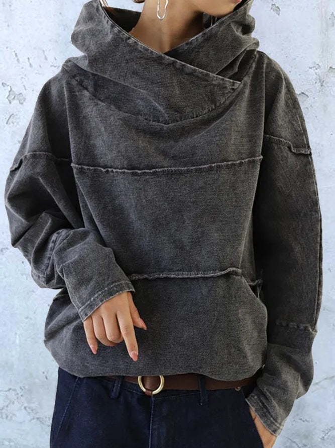 Kapuzensweatshirt in verwaschener Denim-Optik – Produktansicht 5