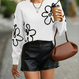 Weicher Pullover mit zarter Blumenstickerei – Produktansicht 9