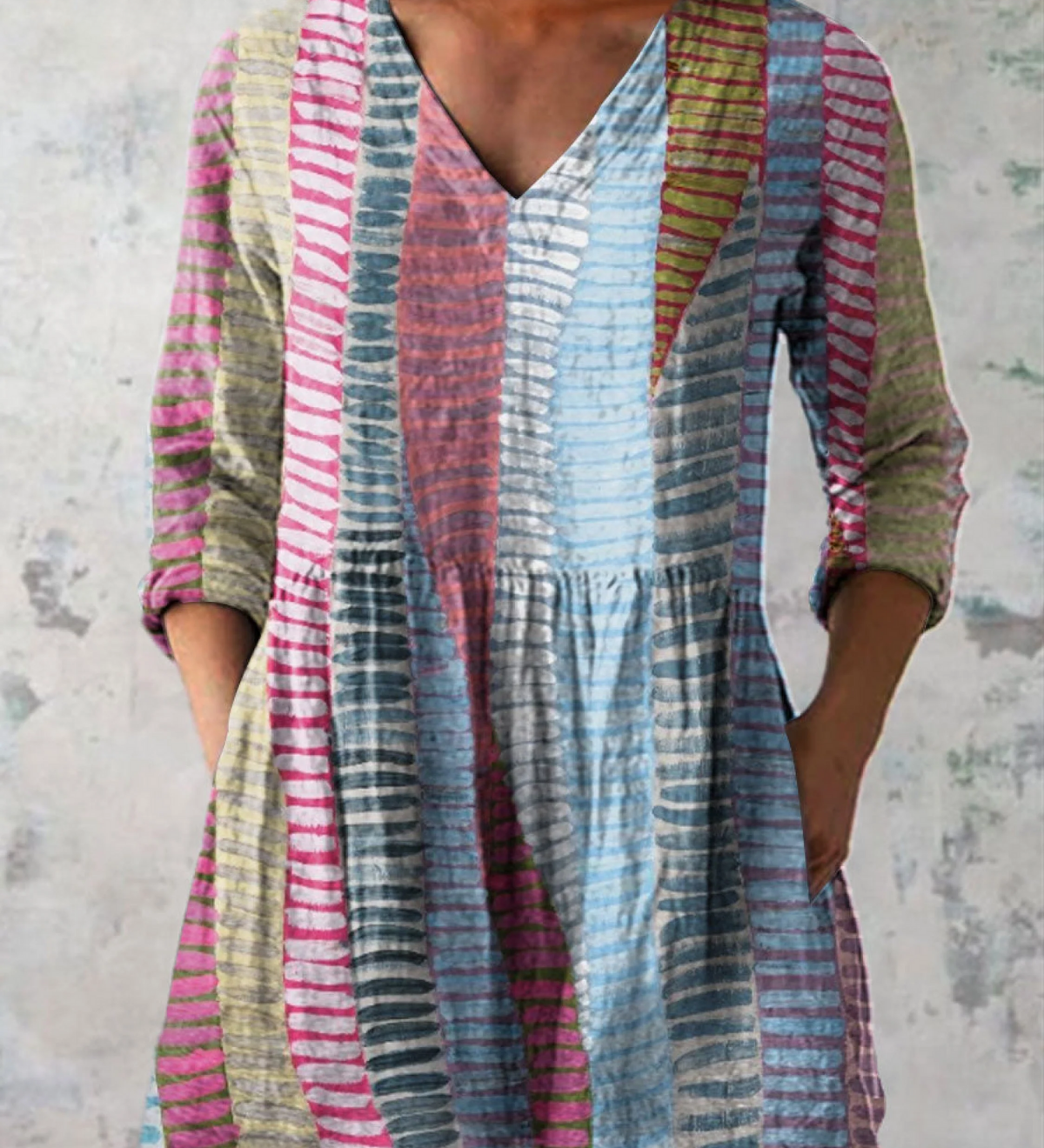 Lange Bluse mit ausdrucksstarkem Musterdruck – Produktansicht 2