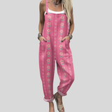 Bequeme Latzhose mit Blumen und Herzen – Produktansicht 1