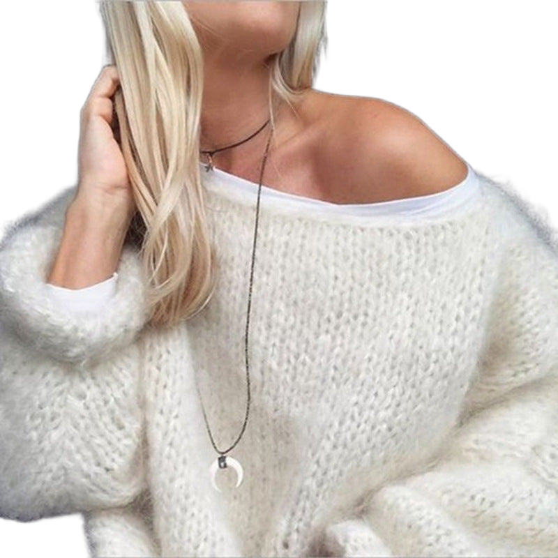 Flauschiger Oversize-Pullover mit langen Ärmeln – Produktansicht 1